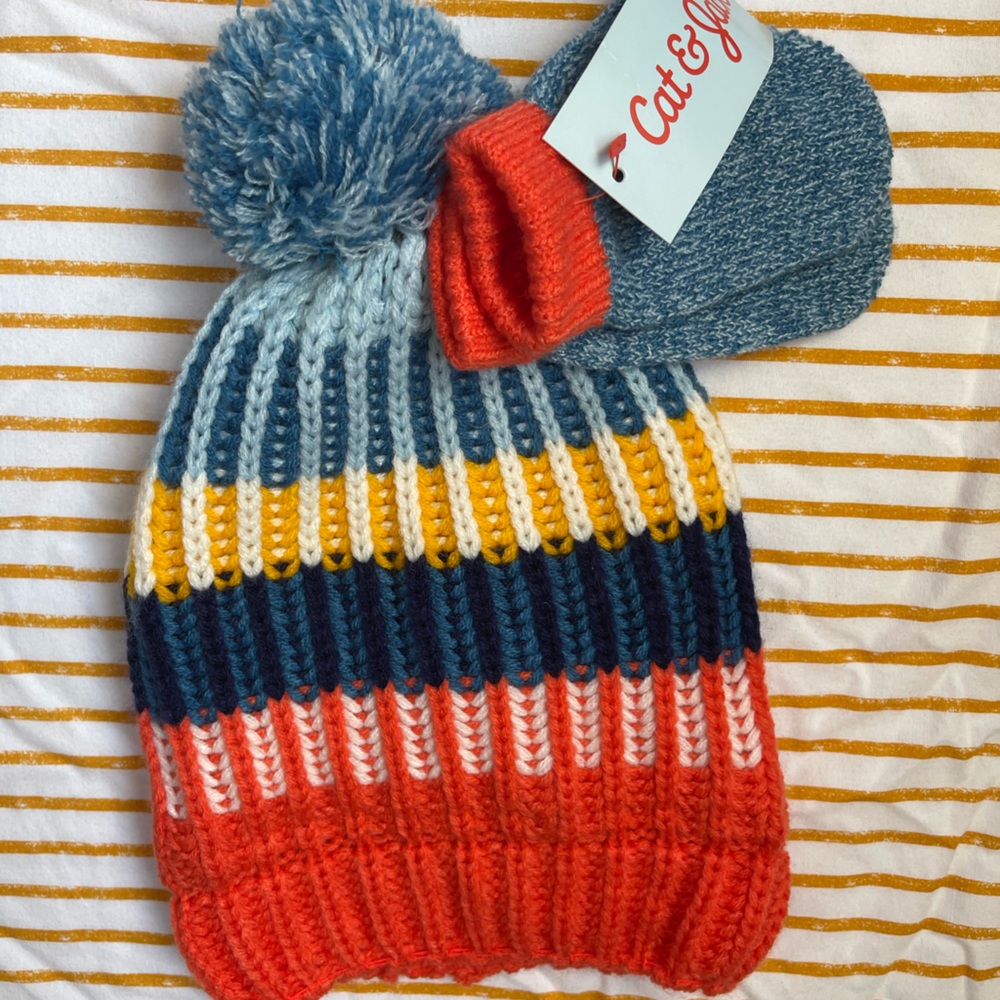 Cat & Jack hat and mittens